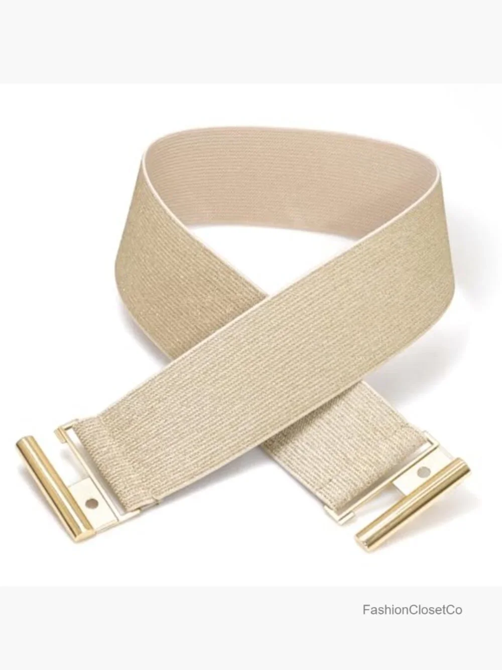 Wide Stretchy Waist Belt with Alloy Buckle for Dresses